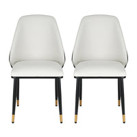 Artiss Dining Chairs Set of 2 Leather Seat Beige and Black