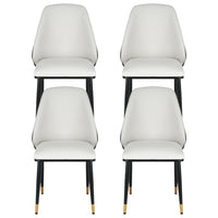 Artiss Dining Chairs Set of 4 Leather Seat Beige and Black