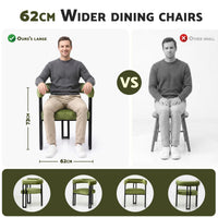 Artiss Dining Chairs Set of 2 Velvet Upholstered Barrel Chairs with Curved Armrests & Back Green