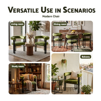 Artiss Dining Chairs Set of 4 Velvet Upholstered Barrel Chairs with Curved Armrests & Back Green