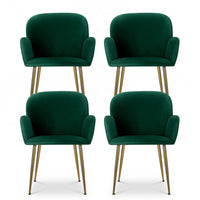 Artiss Dining Chairs Set of 4 Velvet Armchair Green