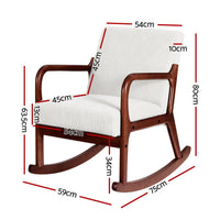Artiss Rocking Armchair Lounge Chair Corduroy Beige