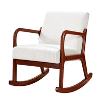 Artiss Rocking Armchair Lounge Chair Corduroy Beige