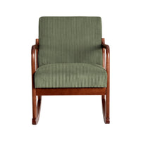 Rocking Armchair Nursing Chair Corduroy Green