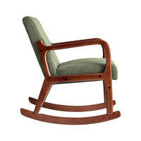 Rocking Armchair Nursing Chair Corduroy Green