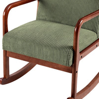 Rocking Armchair Nursery Chair Corduroy Green
