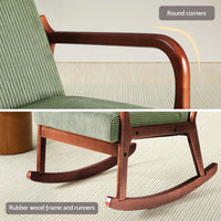 Artiss Rocking Armchair Lounge Chair Corduroy Green
