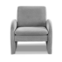 Artiss Armchair Accent Chair Lounge Tub Sofa Couch Curved Arm Seat Boucle Grey