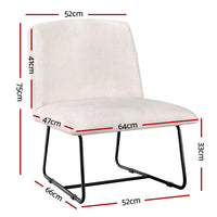 Accent Chair Armchair Cross Leg Beige
