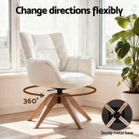 Artiss Swivel Chair Armchair Nursing Velvet White