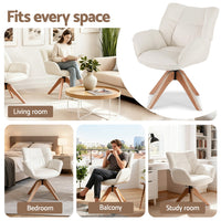 Artiss Swivel Chair Armchair Nursing Velvet White