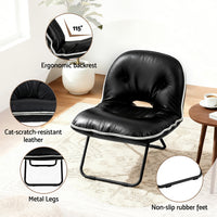 Artiss Foldable Chair 2-In-1 Armchair Lounge Chair Portable Black