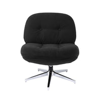 Artiss Swivel Chair Nursing Armchair Lounge Corduroy Steel Star Base Black