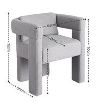 Artiss Armchair Accent Chair Lounge Sofa Couch Boucle Fabric Grey
