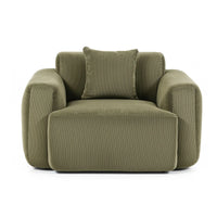 Artiss Compressed Armchair Sofa with Cushion Corduroy No Assembly Green