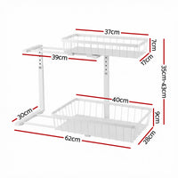 Artiss Under Sink Organizer Storage with 2 Slide Out Drawers 5 Adjustable Height Bathroom Kitchen Cabinet