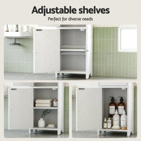 Artiss Bathroom Storage Cabinet 2-Tier Slim Toilet Organizer Adjustable White