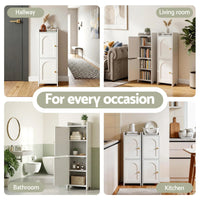 Artiss 2x Bathroom Storage Cabinet 2-Tier Slim Toilet Organizer Adjustable White