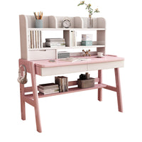 Ave Solid Wood Study Desk with Shelf and Drawers/Bookcase/Rubberwood