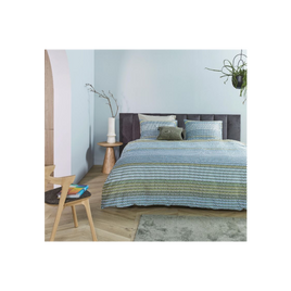Rhythm Cotton Sateen Blue Green Quilt Cover Sets by Bedding House Queen