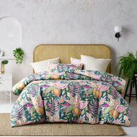 Carmila Linen Cotton Printed Quilt Cover Set by Accessorize Queen