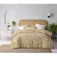 Otway Washed Cotton Ochre Quilt Cover Set by Accessorize Single