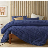 Sans Sovci Cotton Bijou Blue Quilt Cover Set by Accessorize Queen