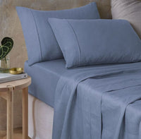 Hemp Sky Blue Sheet Set by Vintage Design Homeware King