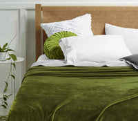 Super Soft Moss Green Blanket by Accessorize Single