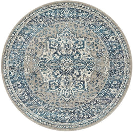 Babylon 207 Blue Round by Rug Culture-150X150CM - ROUND