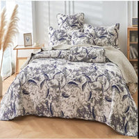 Forest Dreams 100% Cotton Quilted 2 pcs Bedspread Coverlet Set King Single