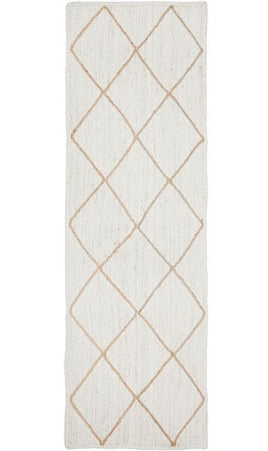 Noosa 333 White Runner by Rug Culture-400X80CM - RUNNER
