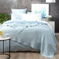 Lexico Cotton Waffle Sky Blankets by Renee Taylor Queen/King