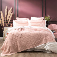 Lexico Cotton Waffle Rose Blankets by Renee Taylor Queen/King