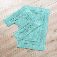 2200 GSM 2 Piece Tufted Aqua Bath Mat Set by Renee Taylor