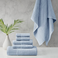 Retreat Cotton Tencel Antimicrobial 6 Piece Blue Towel Set by Cloud Linen