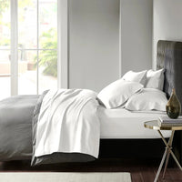 600 TC Egyptian Cotton Sateen White Sheet Set Deep King by Park Avenue