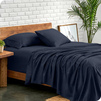 Ddecor Home 1500 Thread count Premium Cotton Blend Indigo King Sheet Set by Ddecor Home