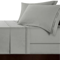 Strada Embroidered 1000 TC Egyptian Cotton Silver Charcoal Deep Queen Sheet sets by Renee Taylor