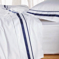 Cloud 1000 TC Egyptian Cotton White Navy Deep Queen Sheet sets by Renee Taylor