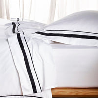 Cloud 1000 TC Egyptian Cotton White Charcoal Deep Queen Sheet sets by Renee Taylor