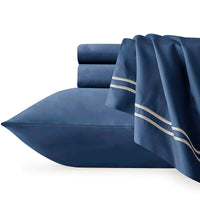 Strada Embroidered 1000 TC Egyptian Cotton Indigo Super King Quilt Cover Sets by Renee Taylor