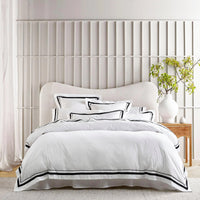 Cloud 1000 TC Egyptian Cotton White Charcoal Queen Quilt Cover Sets by Renee Taylor