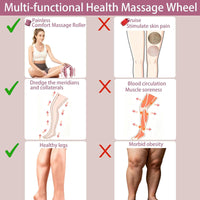 Lymphatic Drainage Massager,Cellulite Massage Roller,Body Sculpting Machine?Thighs Massager, Manual Leg Roller?Relaxing Muscles,360 °28 Wheels Anti Cellulite Roller for Legs (PURPLE)