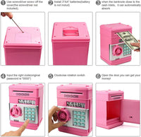 Toys for Kids Ages 5-7, 8-10, Electronic ATM Password Cash Coin Can Auto Scroll Paper Money Saving Box Toys for 6 7 8 9 10 11 12 Year Old Girl Christmas Birthday Gifts pink