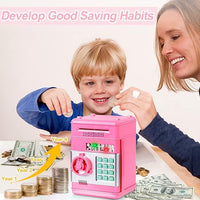 Toys for Kids Ages 5-7, 8-10, Electronic ATM Password Cash Coin Can Auto Scroll Paper Money Saving Box Toys for 6 7 8 9 10 11 12 Year Old Girl Christmas Birthday Gifts pink