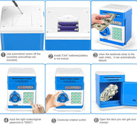 Toys for Kids Ages 5-7, 8-10, Electronic ATM Password Cash Coin Can Auto Scroll Paper Money Saving Box Toys for 6 7 8 9 10 11 12 Year Old Girl Christmas Birthday Gifts red