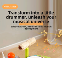 Multifunctional Wooden Frog Drum Set Toy for Kids