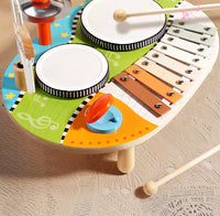 Multifunctional Wooden Frog Drum Set Toy for Kids