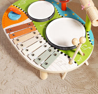 Multifunctional Wooden Frog Drum Set Toy for Kids